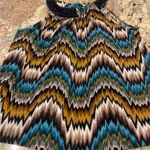 Cato Multicolor Zigzag Sleeveless Blouse RIP on it!!!